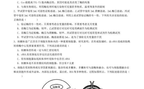 专题二细胞的能量供应和利用（原卷版）_2025年新高考资料_二轮复习_01高考语文等多个文件_上好课2025年高考生物二轮复习讲练测（新高考通用）
