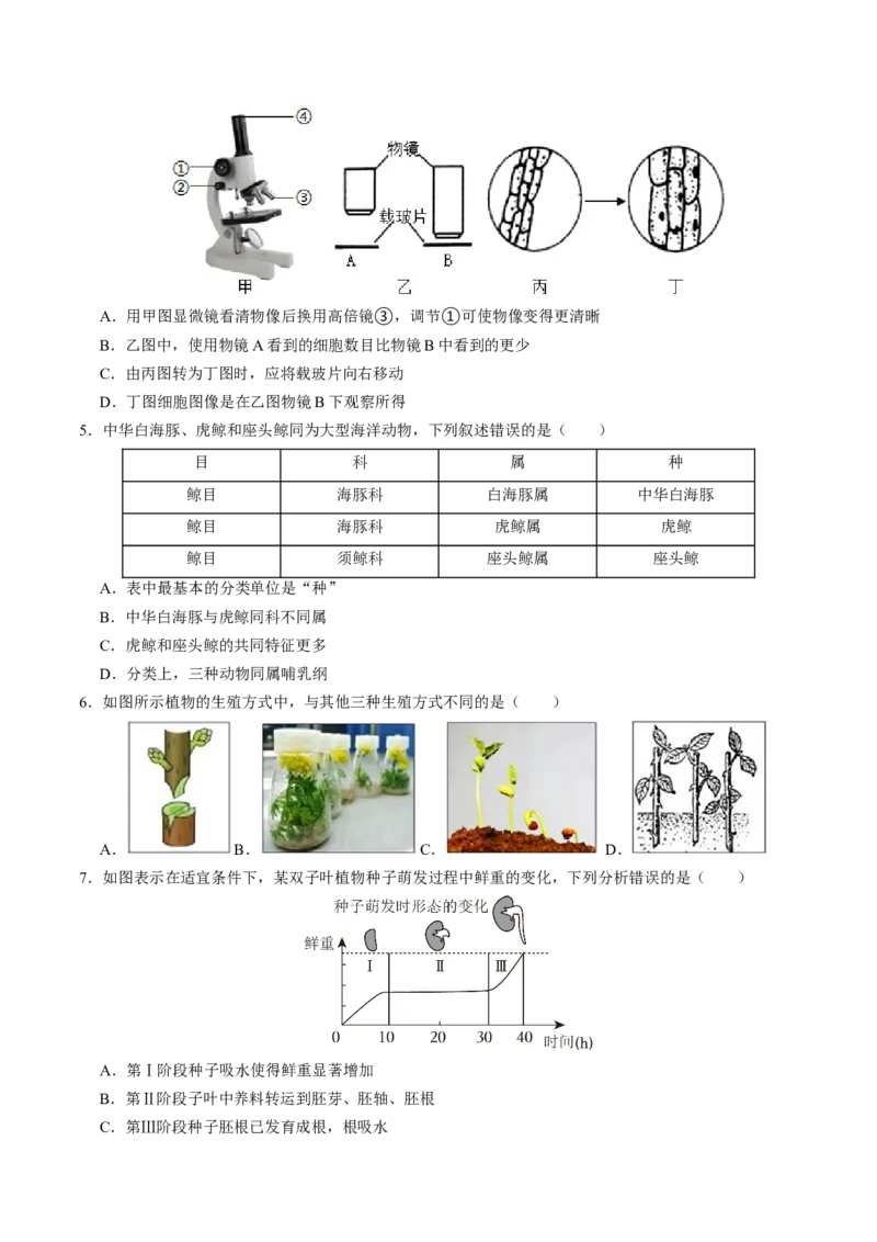 生物（贵阳卷）（考试版A4）_初中全科电子版试卷练习试题_生物_2024中考模拟题生物(1)_一模_生物（贵阳卷）-2024年中考第一次模拟考试