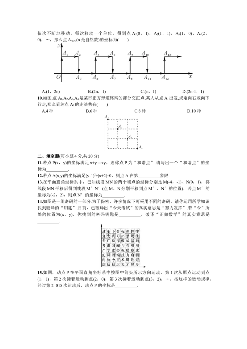 期末复习（3）平面直角坐标系_初中全科电子版试卷练习试题_数学_7下初中人教版数学练习、试卷_人教数学七年级下专项练习（006份）