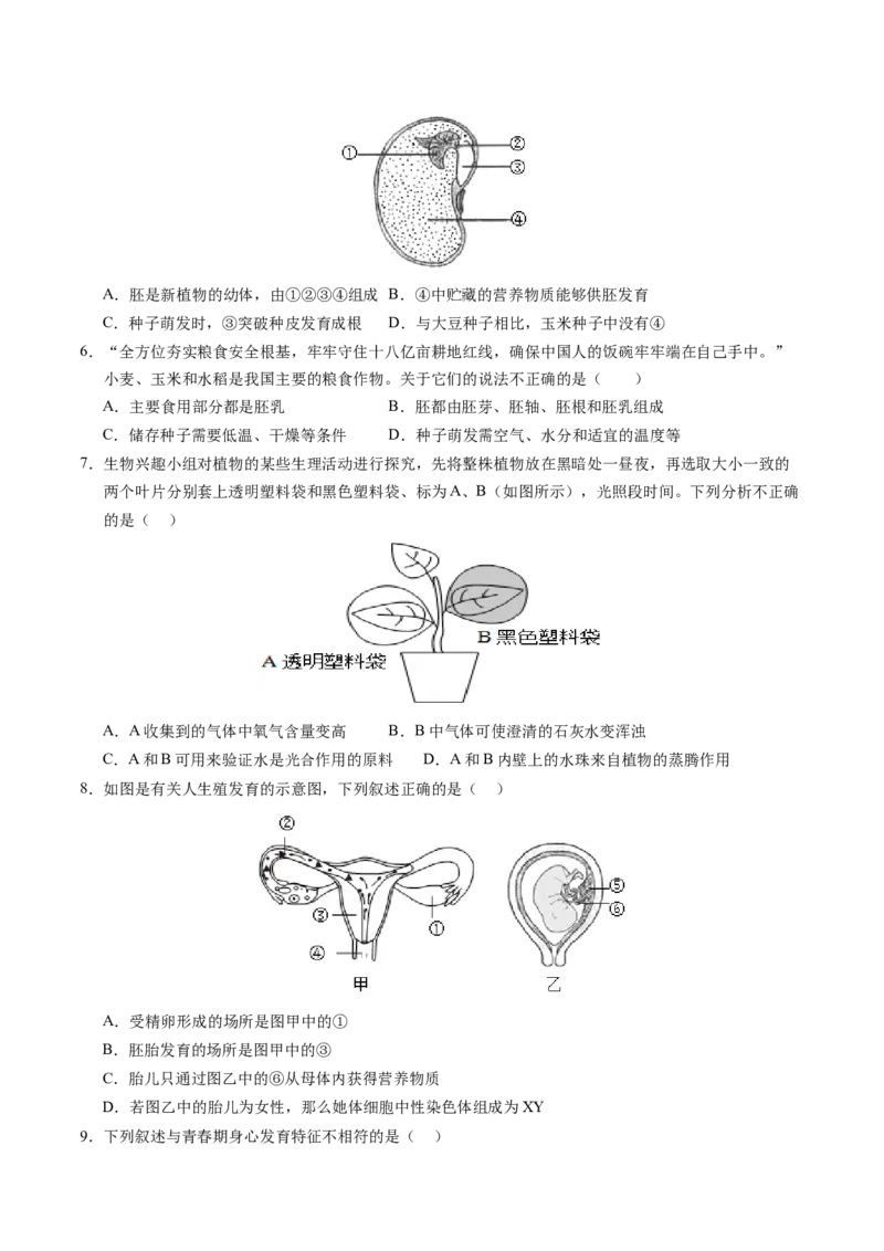 生物（重庆卷）（考试版A4）_初中全科电子版试卷练习试题_生物_2024中考模拟题生物(1)_三模（37套）_生物（重庆卷）