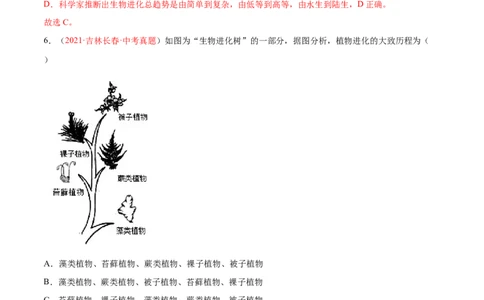 第07单元第03章生命起源和生物进化单元测试（B卷&middot;提升能力）（解析版）_初中全科电子版试卷练习试题_生物_生物8下练习_人教生物8年级下单元试卷38份