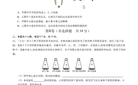生物（辽宁卷）（考试版A4）_初中全科电子版试卷练习试题_生物_2024中考模拟题生物(1)_三模（37套）_生物（辽宁卷）