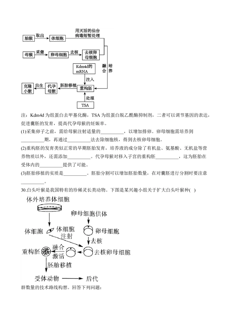 专题十七细胞工程与胚胎工程&mdash;2025届高考生物考点剖析专题卷（含解析）_2025年新高考资料_一轮复习_2025届高考生物一轮复习考点剖析练习（有解析）