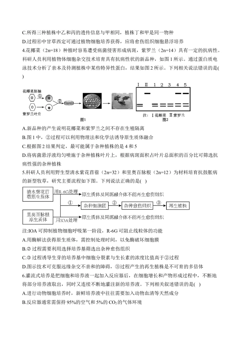 专题十七细胞工程与胚胎工程&mdash;2025届高考生物考点剖析专题卷（含解析）_2025年新高考资料_一轮复习_2025届高考生物一轮复习考点剖析练习（有解析）