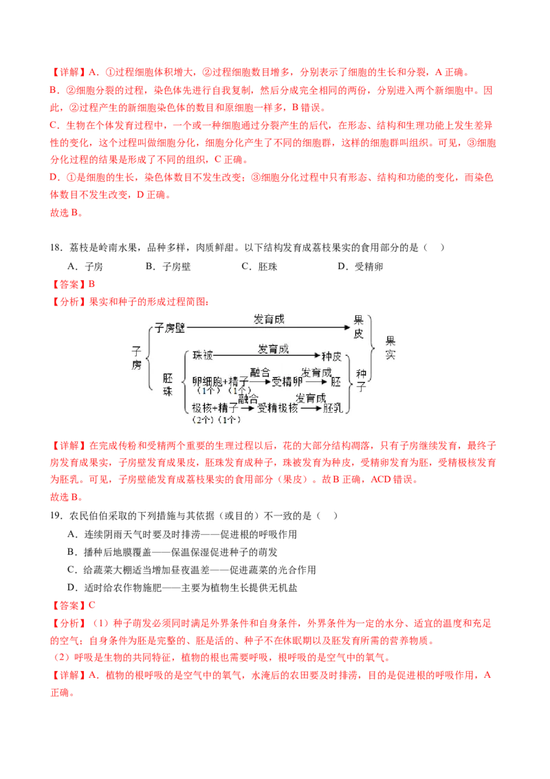 生物（无锡卷）（全解全析）_初中全科电子版试卷练习试题_生物_2024中考模拟题生物(1)_一模_生物（无锡卷）-2024年中考第一次模拟考试