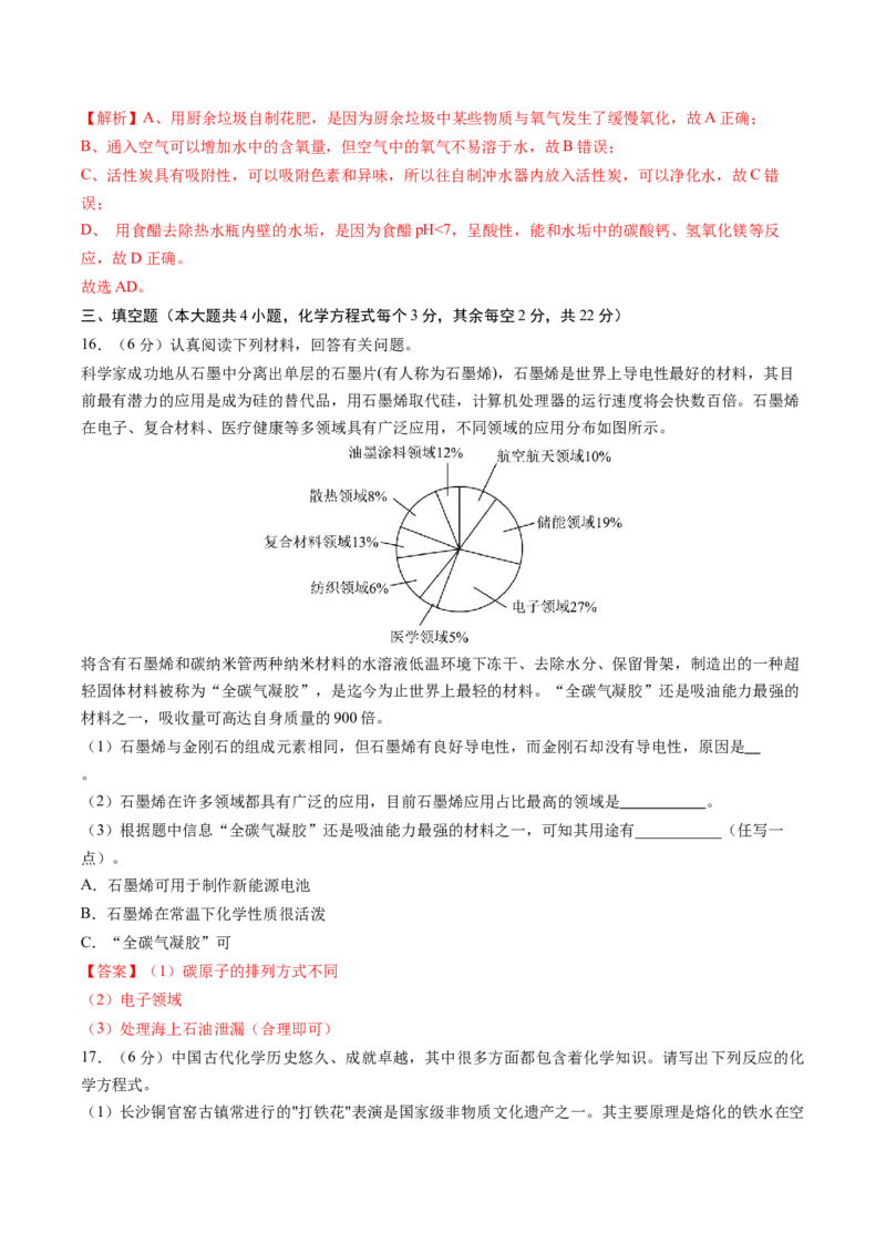 化学（长沙卷）（全解全析）_初中全科电子版试卷练习试题_化学_2024中考模拟题化学(1)_二模_化学（长沙卷）-：2024年中考第二次模拟考试