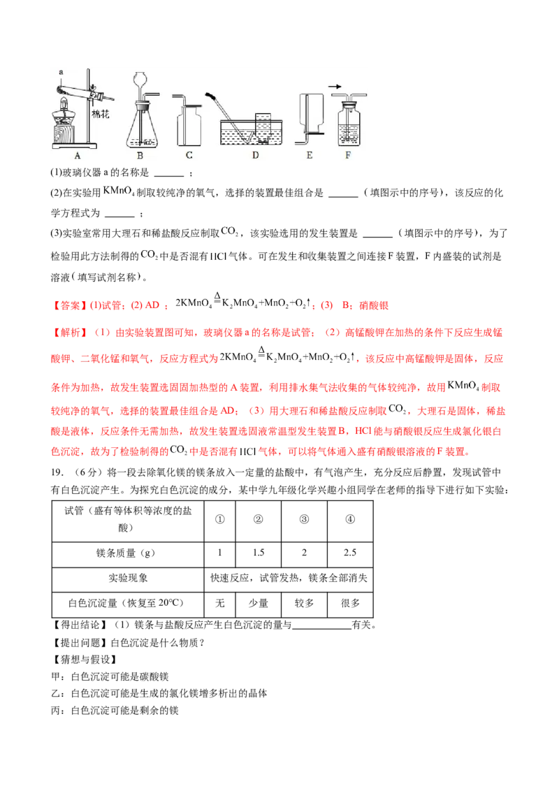化学（吉林卷）（全解全析）_初中全科电子版试卷练习试题_化学_2024中考模拟题化学(1)_一模_化学（吉林卷）-2024年中考第一次模拟考试