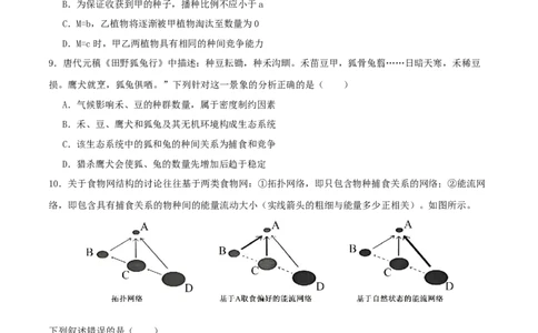 专题七生物与环境（原卷版）_2025年新高考资料_二轮复习_01高考语文等多个文件_上好课2025年高考生物二轮复习讲练测（新高考通用）