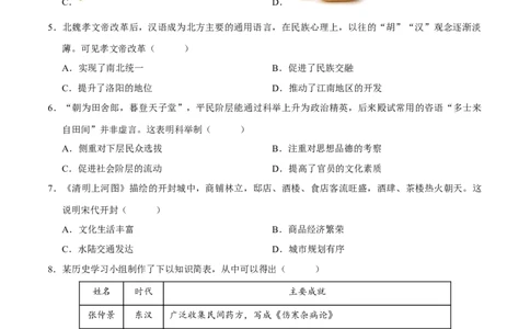 历史（吉林长春卷）（考试版A4）_初中全科电子版试卷练习试题_历史_2024中考模拟题历史(1)_二模_历史（吉林长春卷）-+：2024年中考第二次模拟考试