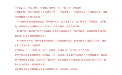 特训05填空题（20题）-（尖子生专用）（解析版）_初中全科电子版试卷练习试题_生物_生物人教版7下练习_人教生物7年级下专项练习16份
