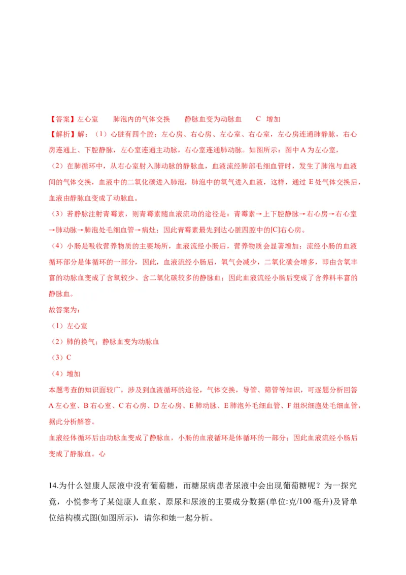 特训05填空题（20题）-（尖子生专用）（解析版）_初中全科电子版试卷练习试题_生物_生物人教版7下练习_人教生物7年级下专项练习16份