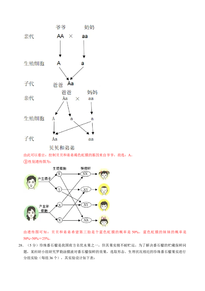 生物（遵义卷）（全解全析）_初中全科电子版试卷练习试题_生物_2024中考模拟题生物(1)_一模_生物（遵义卷）-2024年中考第一次模拟考试