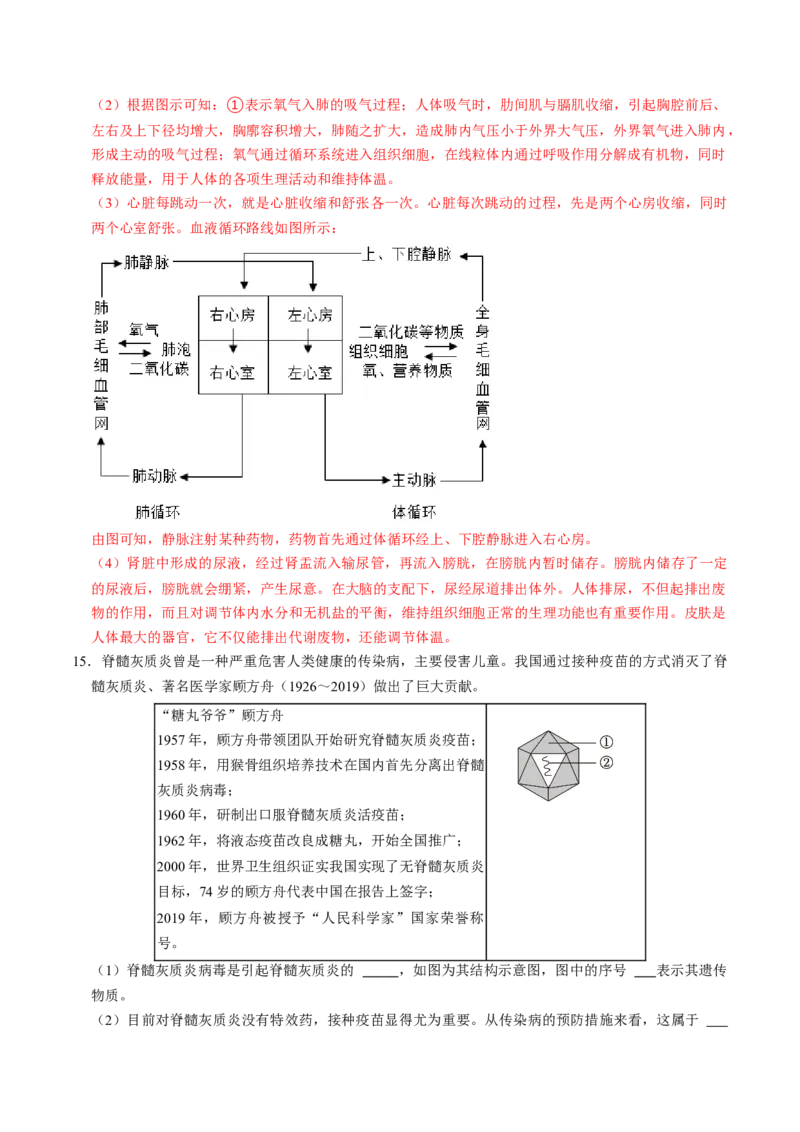 生物（贵阳卷）（全解全析）_初中全科电子版试卷练习试题_生物_2024中考模拟题生物(1)_二模_生物（贵阳卷）-：2024年中考第二次模拟考试