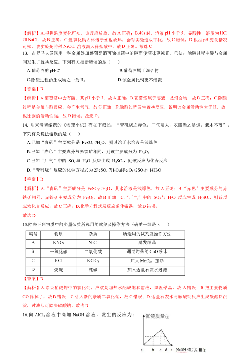 化学（重庆卷）（全解全析）_初中全科电子版试卷练习试题_化学_2024中考模拟题化学(1)_三模（36套）_化学（重庆卷）