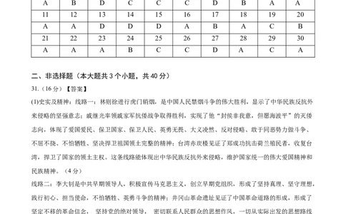 历史（广东省卷）（参考答案及评分标准）_初中全科电子版试卷练习试题_历史_2024中考模拟题历史(1)_二模_历史（广东省卷）-+：2024年中考第二次模拟考试