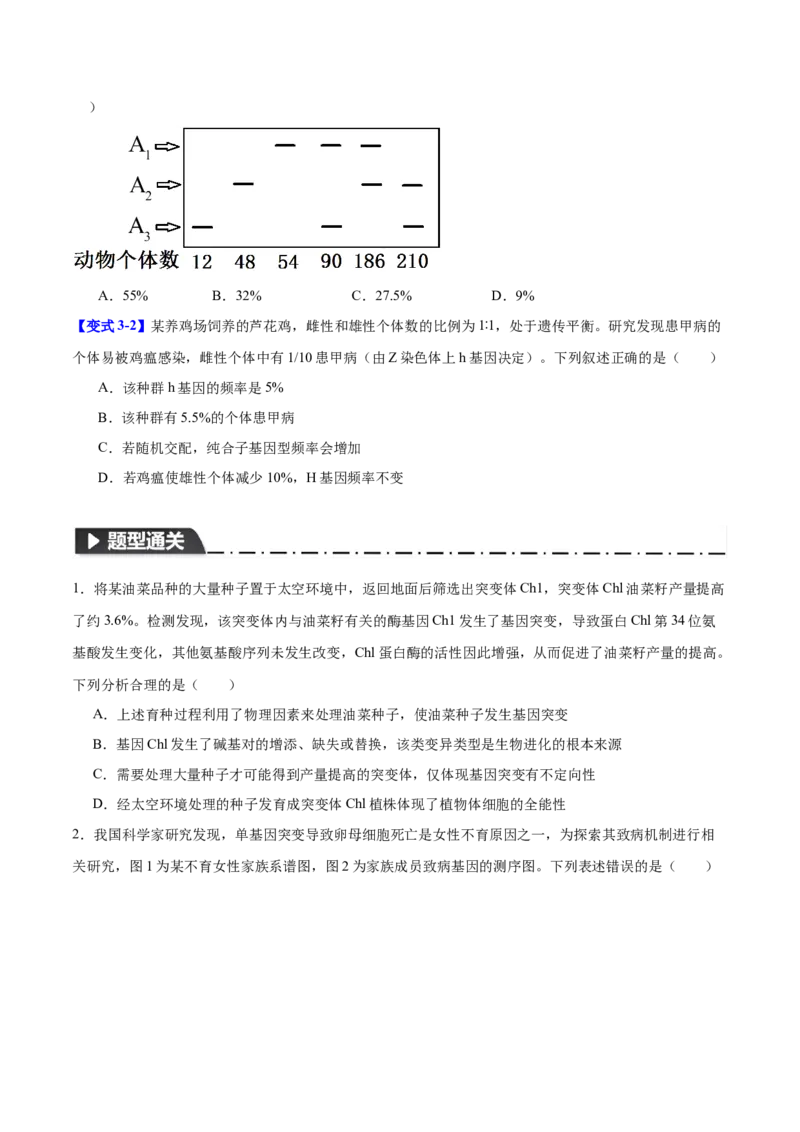 专题六生物的变异与进化（原卷版）_2025年新高考资料_二轮复习_01高考语文等多个文件_举一反三2025年高考生物二轮重点专题讲义（新高考通用）