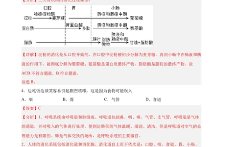 生物01卷（人教版七年级下册全部）-（全解全析）_new_初中全科电子版试卷练习试题_生物_生物人教版7下练习_人教生物7年级下期末试卷11份