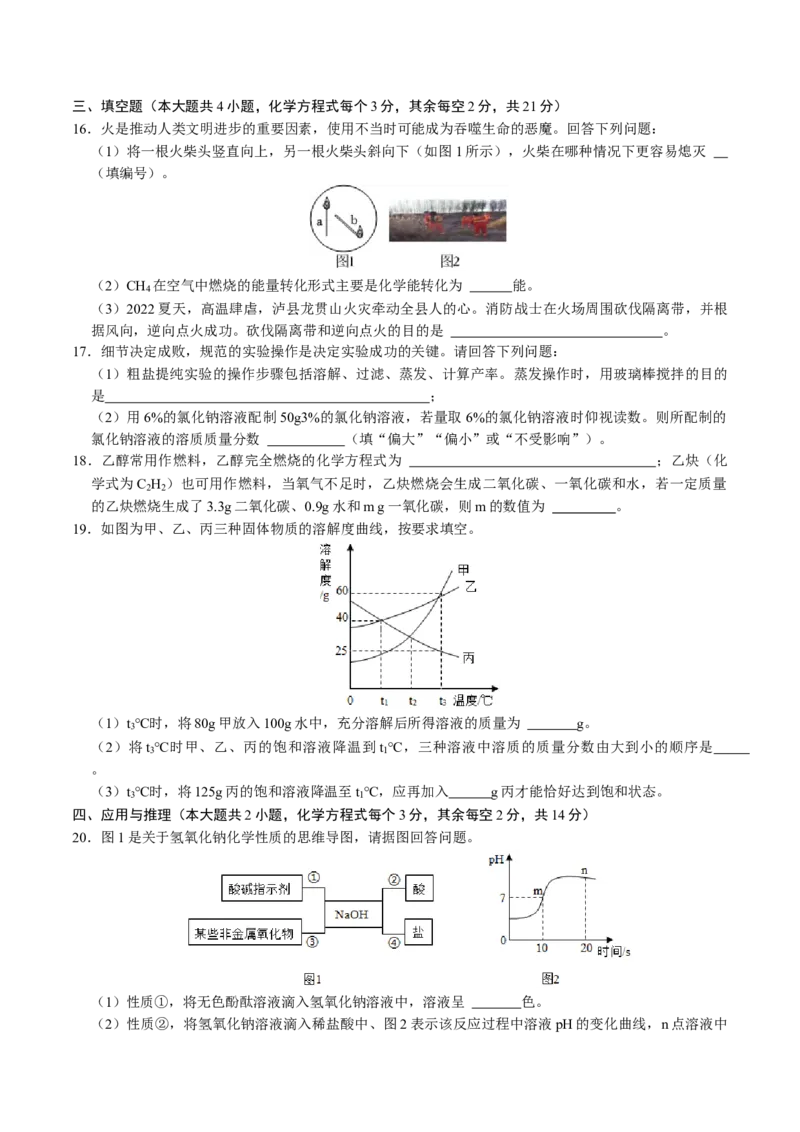 化学（长沙卷）（考试版A4）_初中全科电子版试卷练习试题_化学_2024中考模拟题化学(1)_一模_化学（长沙卷）-2024年中考第一次模拟考试