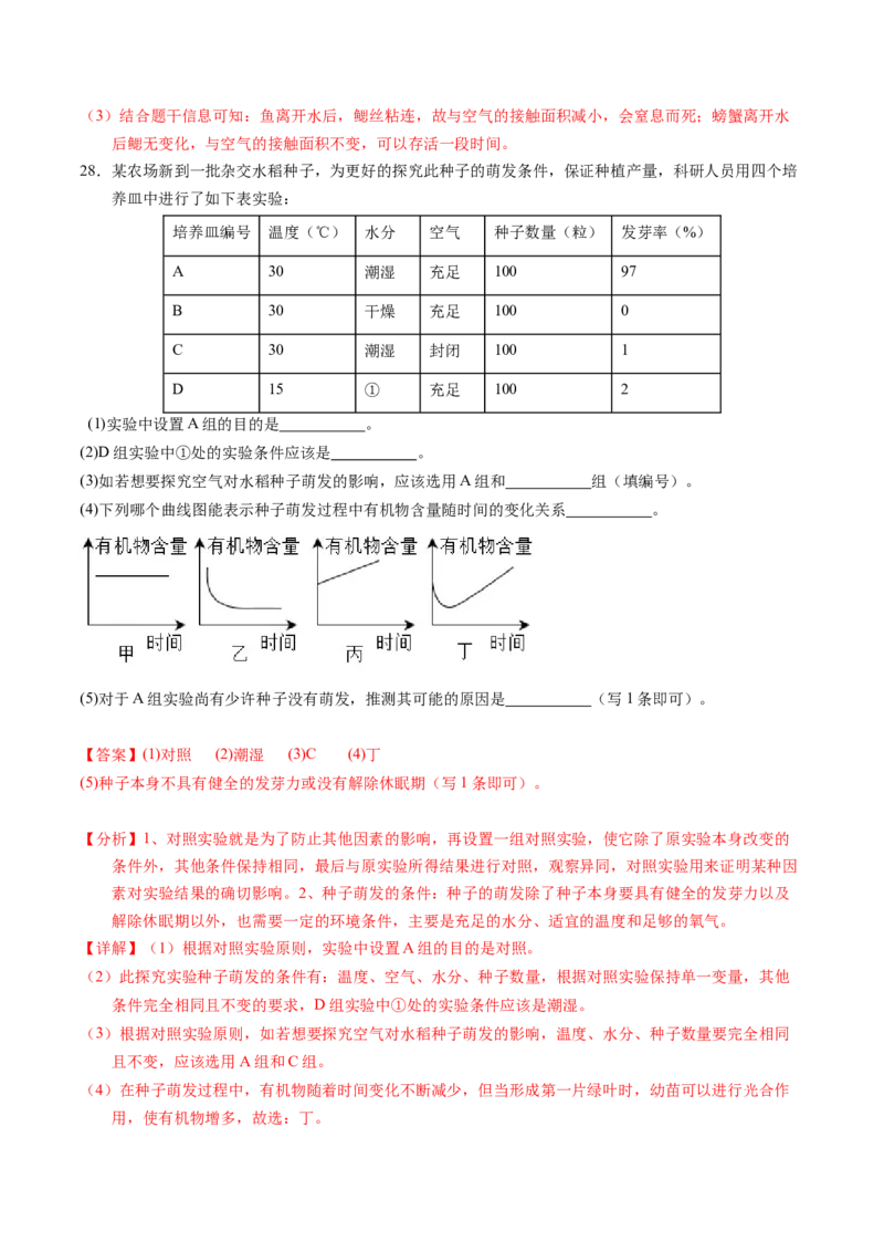 生物（深圳卷）（全解全析）_初中全科电子版试卷练习试题_生物_2024中考模拟题生物(1)_二模_生物（深圳卷）-：2024年中考第二次模拟考试