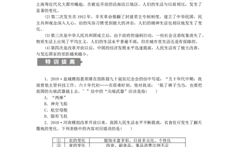 八年级历史下册第六单元科技文化与社会生活单元总结提升练习新人教版201901072145_初中全科电子版试卷练习试题_历史_历史人教版8下试卷_部编人教版历史8年级下同步练习40份