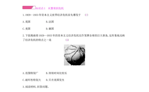 九年级历史下册第四单元经济大危机和第二次世界大战课时作业新人教版_初中全科电子版试卷练习试题_历史_历史人教版9下试卷_部编人教版历史9年级下同步练习110份