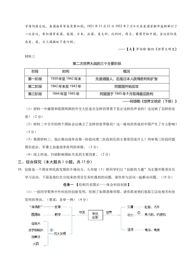 历史（山西卷）（考试版A4）_初中全科电子版试卷练习试题_历史_2024中考模拟题历史(1)_二模_历史（山西卷）-：2024年中考第二次模拟考试