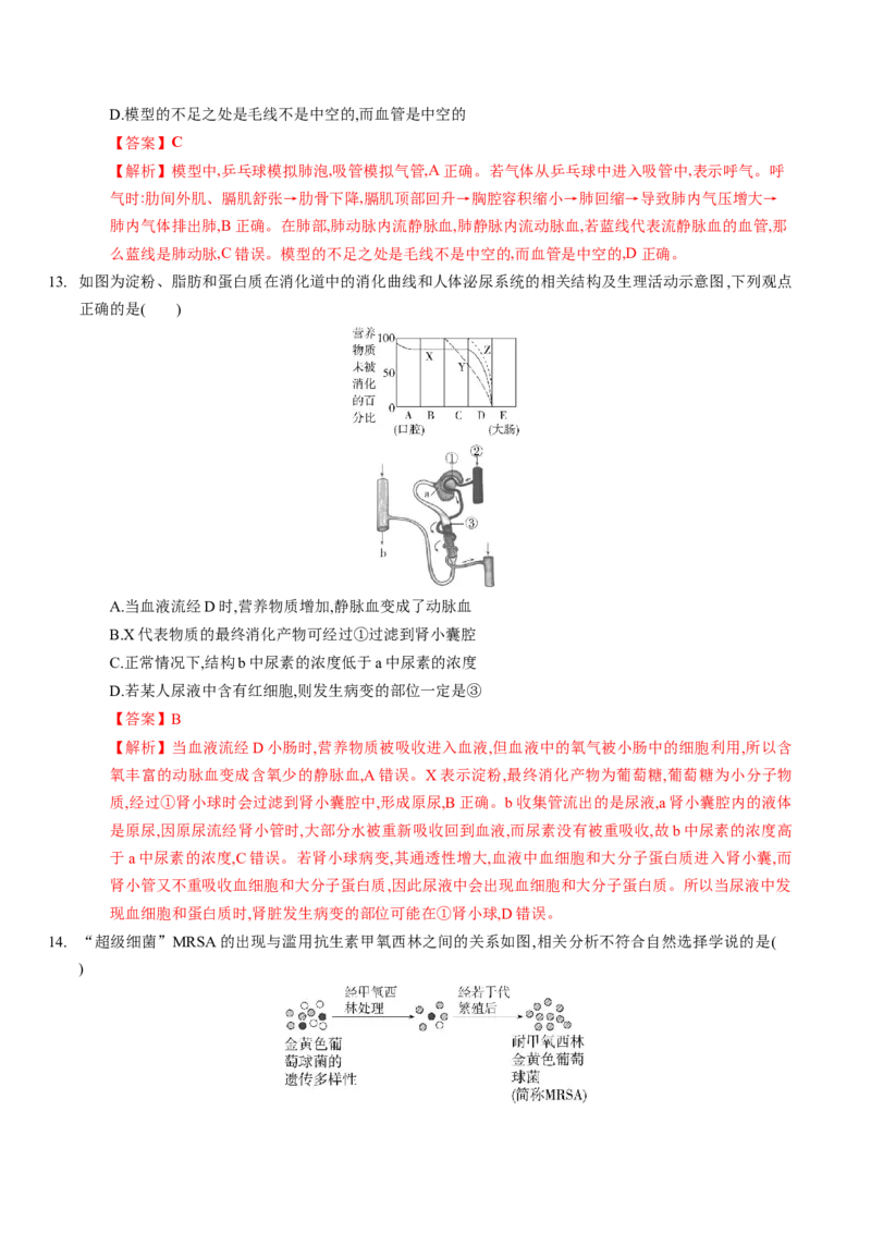 生物（呼和浩特卷）（全解全析）_初中全科电子版试卷练习试题_生物_2024中考模拟题生物(1)_一模_生物（呼和浩特卷）-2024年中考第一次模拟考试
