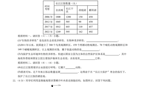 生物（江西卷）（考试版A4）_初中全科电子版试卷练习试题_生物_2024中考模拟题生物(1)_三模（37套）_生物（江西卷）