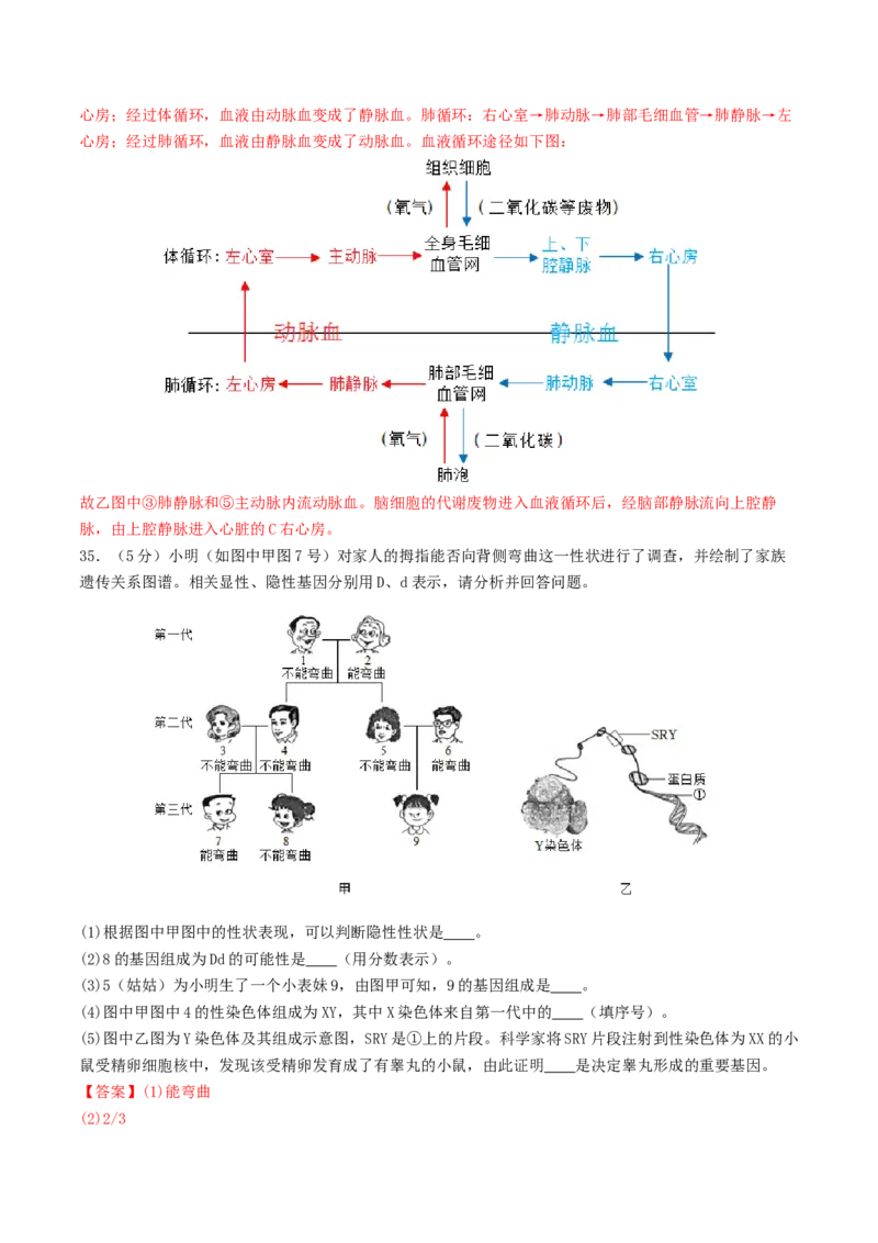 生物（云南卷）（全解全析）_初中全科电子版试卷练习试题_生物_2024中考模拟题生物(1)_二模_生物（云南卷）-：2024年中考第二次模拟考试