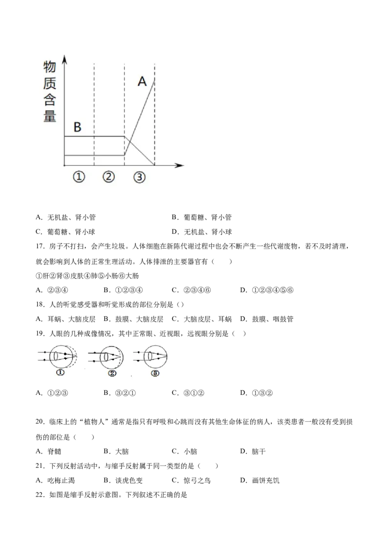 期末押题02-（人教版）（原卷版）_初中全科电子版试卷练习试题_生物_生物人教版7下练习_人教生物7年级下期末试卷11份