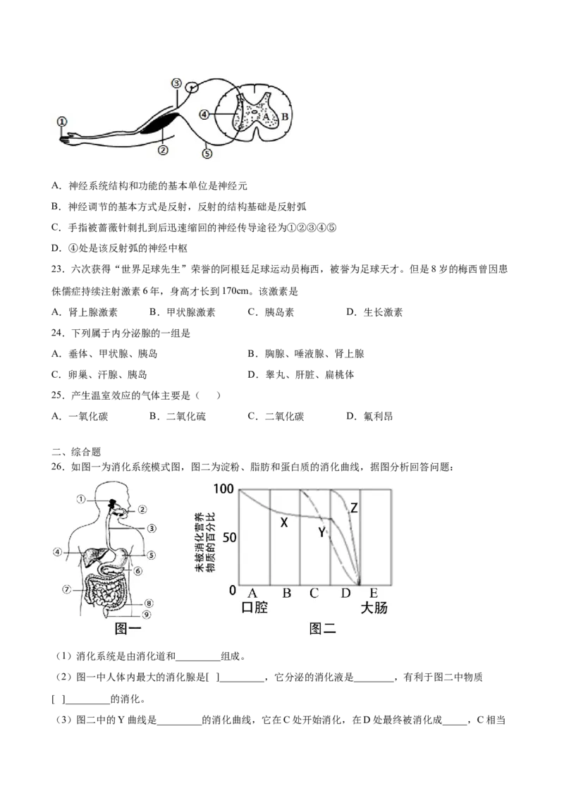 期末押题02-（人教版）（原卷版）_初中全科电子版试卷练习试题_生物_生物人教版7下练习_人教生物7年级下期末试卷11份