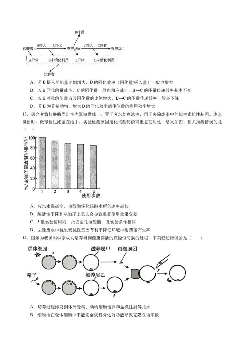 信息必刷卷01（北京专用）（原卷版）_2025年新高考资料_2025考前信息卷_2025年高考生物考前信息必刷卷（北京专用）34427555