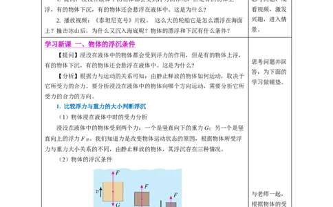 10.3物体的浮沉条件及应用（教学设计）-人教版2024）_初物_八年级上下册+九年级全一册物理_八年级物理下册_教学设计（更新中）