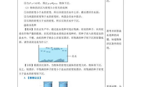 10.3物体的浮沉条件及应用（教学设计）-人教版2024）_初物_八年级上下册+九年级全一册物理_八年级物理下册_教学设计（更新中）
