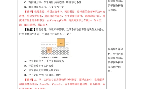 10.3物体的浮沉条件及应用（教学设计）-人教版2024）_初物_八年级上下册+九年级全一册物理_八年级物理下册_教学设计（更新中）