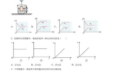 力学图像题（含答案详解）_初中全科电子版试卷练习试题_物理_8年级下册物理试题_人教版物理八年级下专项练习（029份）