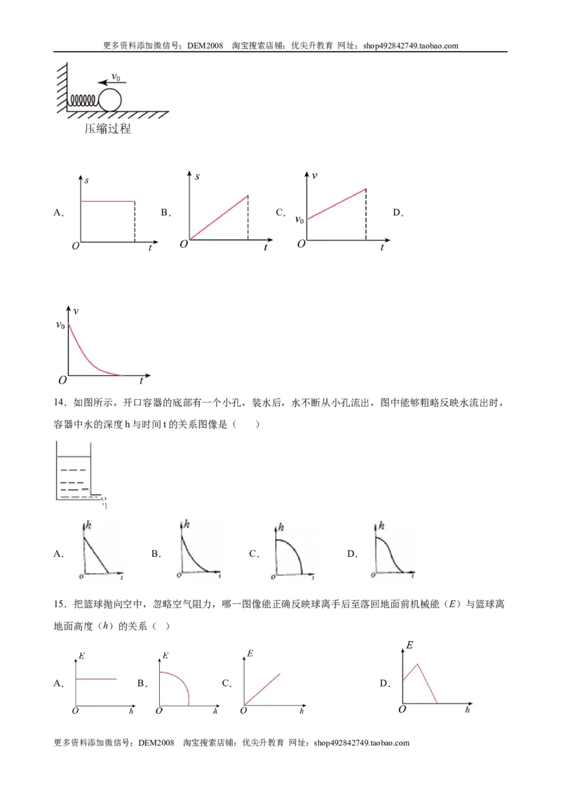 力学图像题（含答案详解）_初中全科电子版试卷练习试题_物理_8年级下册物理试题_人教版物理八年级下专项练习（029份）