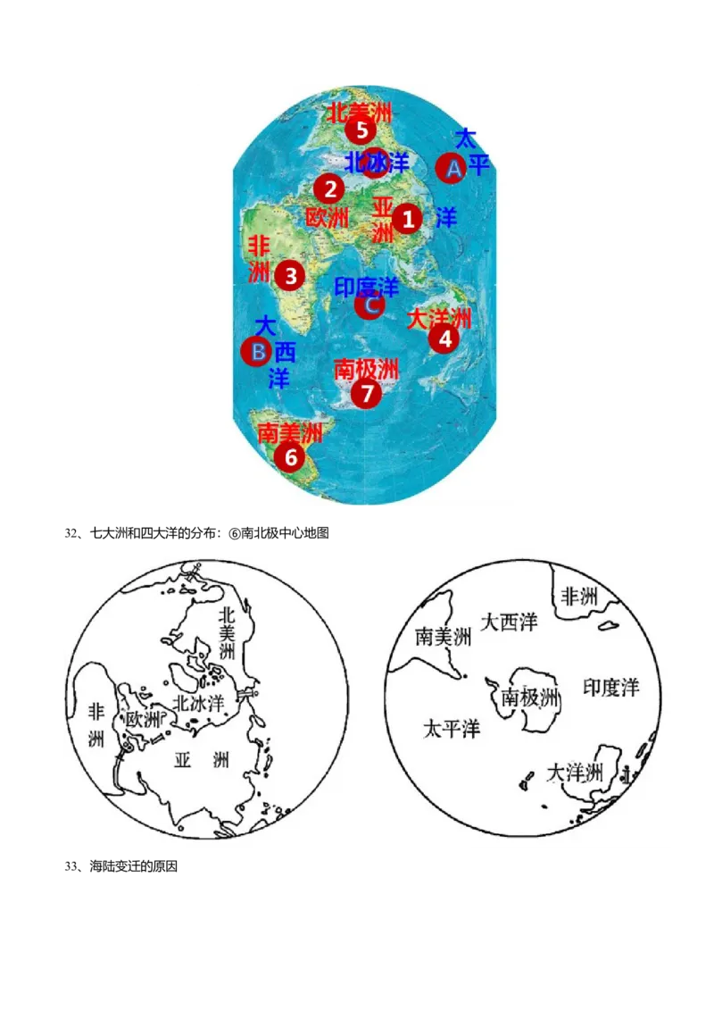 必杀03第一、二单元（40图）-（人教版）_初中全科电子版试卷练习试题_地理_人教地理7上试题试卷_人教地理7年级上专项练习17份