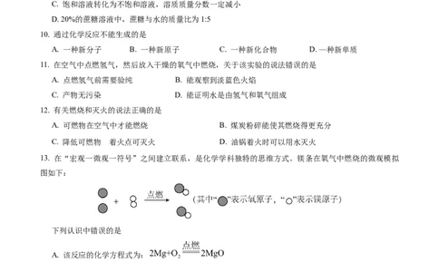 化学（上海卷）（考试版A4）_初中全科电子版试卷练习试题_化学_2024中考模拟题化学(1)_一模_化学（上海卷）-2024年中考第一次模拟考试