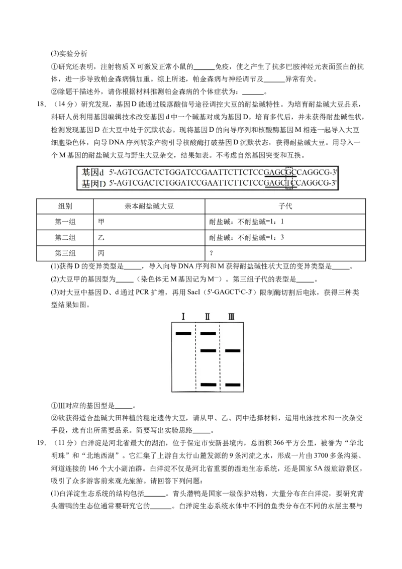 信息必刷卷01（新高考通用）原卷版_2025年新高考资料_2025考前信息卷_2025年高考生物考前信息必刷卷（新高考通用）3443035