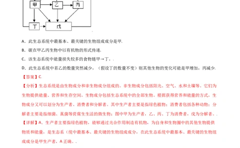 必考点04生物与环境组成生态系统-（人教版）（解析版）_初中全科电子版试卷练习试题_生物_生物人教版7上练习&mdash;24新版已更新_人教生物7年级上专项练习28份