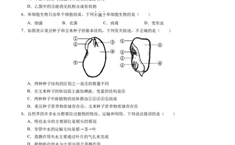 生物（苏州卷）（考试版A4）_初中全科电子版试卷练习试题_生物_2024中考模拟题生物(1)_一模_生物（苏州卷）-2024年中考第一次模拟考试