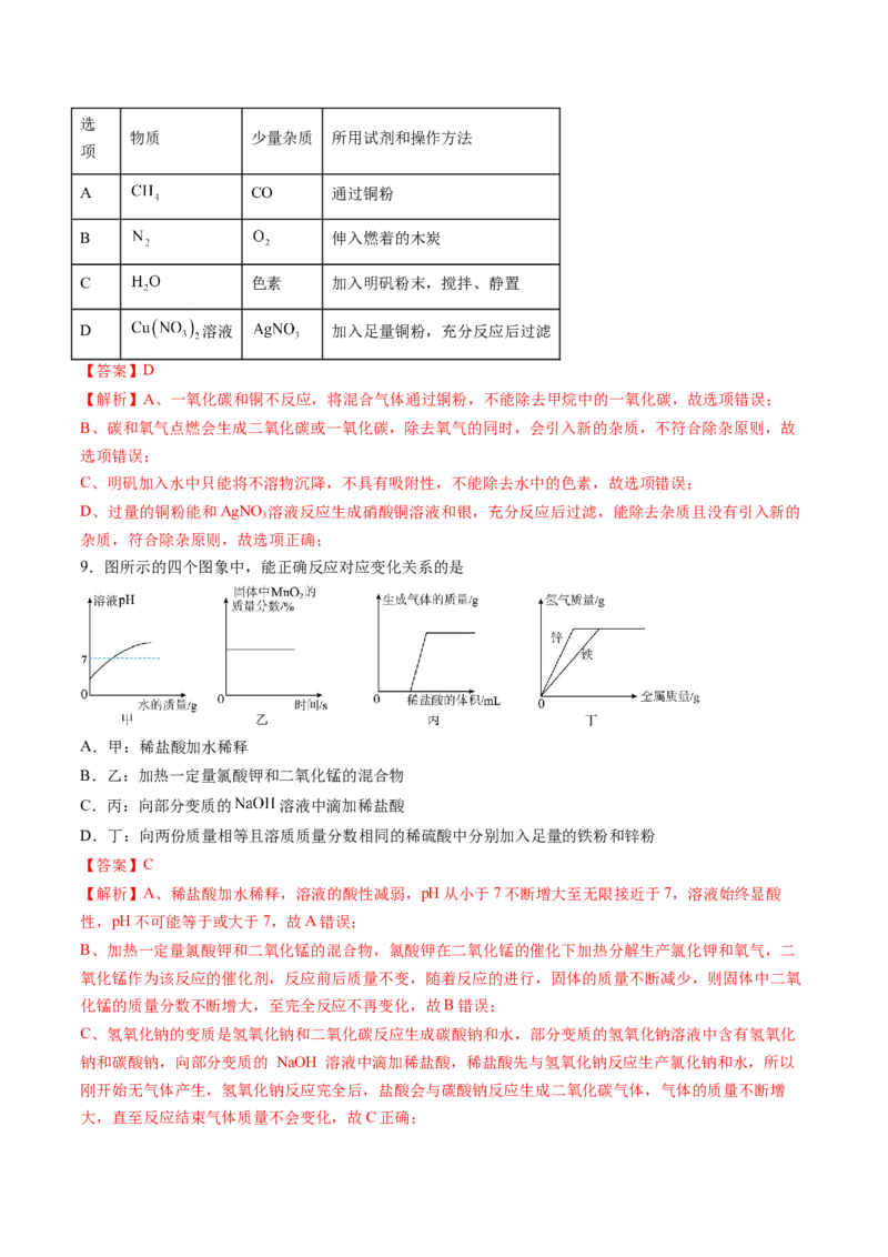 化学（陕西卷）（全解全析）_初中全科电子版试卷练习试题_化学_2024中考模拟题化学(1)_二模_化学（陕西卷）-：2024年中考第二次模拟考试