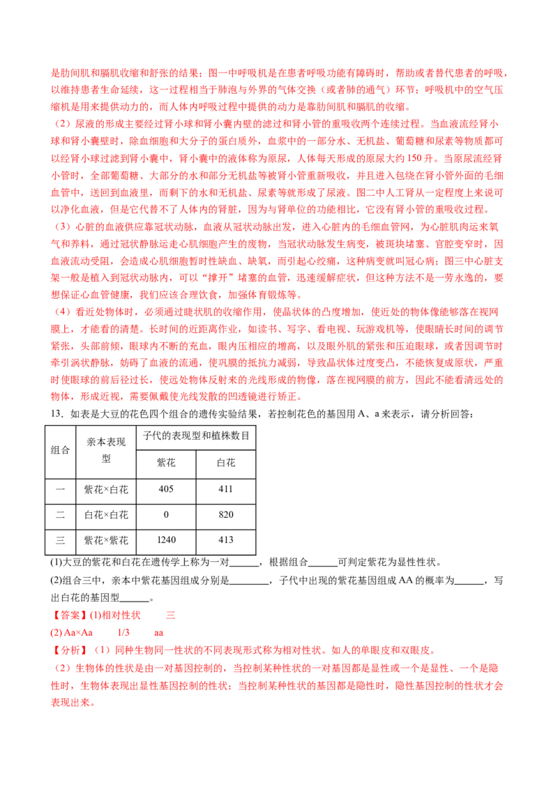 生物（徐州卷）（全解全析）_初中全科电子版试卷练习试题_生物_2024中考模拟题生物(1)_一模_生物（徐州卷）-2024年中考第一次模拟考试