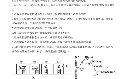 专题十三植物的激素调节&mdash;2025届高考生物考点剖析专题卷（含解析）_2025年新高考资料_一轮复习_2025届高考生物一轮复习考点剖析练习（有解析）