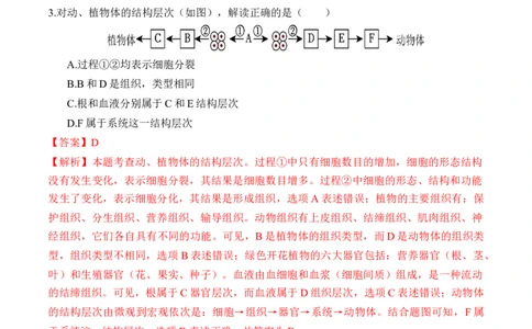 生物（武汉卷）（全解全析）_初中全科电子版试卷练习试题_生物_2024中考模拟题生物(1)_一模_生物（武汉卷）-2024年中考第一次模拟考试