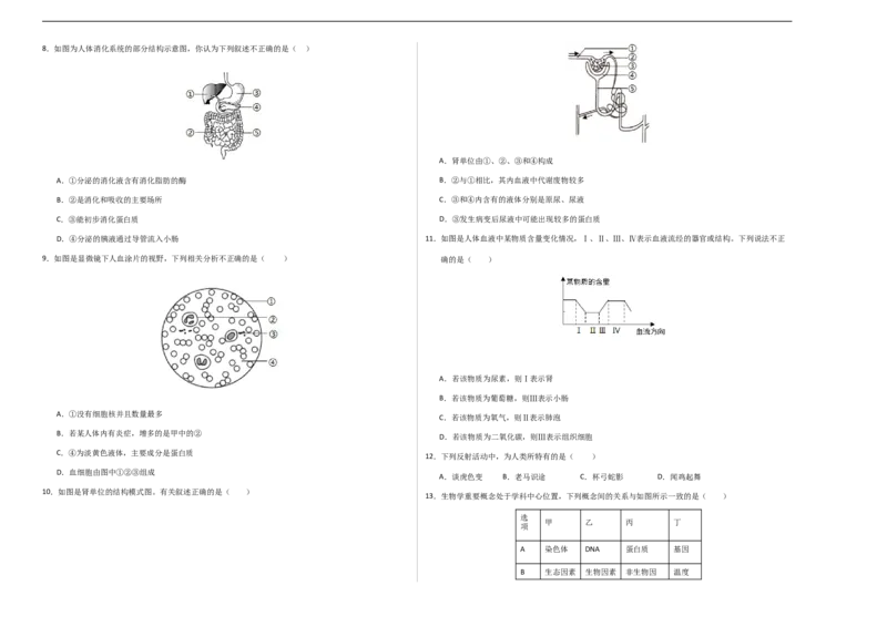 生物（盐城卷）（考试版A3）_初中全科电子版试卷练习试题_生物_2024中考模拟题生物(1)_三模（37套）_生物（盐城卷）