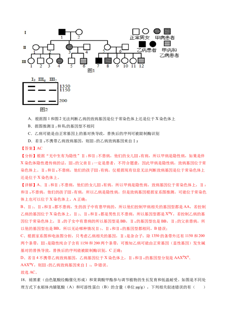 信息必刷卷05（黑吉辽蒙专用）（解析版）_2025年新高考资料_2025考前信息卷_2025年高考生物考前信息必刷卷（黑吉辽蒙专用）34415095