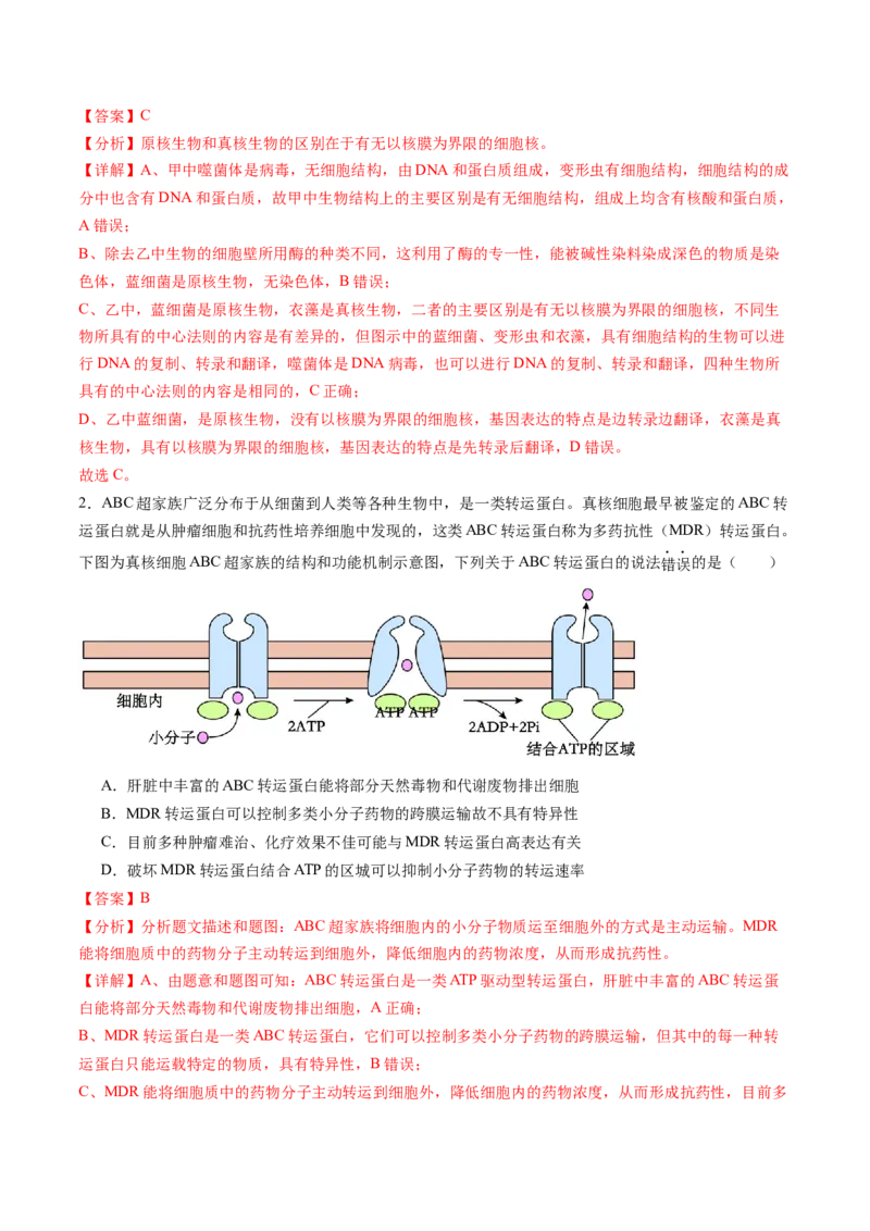 信息必刷卷05（黑吉辽蒙专用）（解析版）_2025年新高考资料_2025考前信息卷_2025年高考生物考前信息必刷卷（黑吉辽蒙专用）34415095