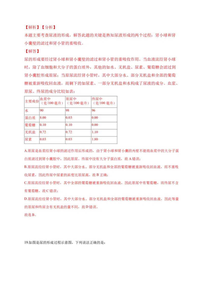 特训03选择题（20题）-（尖子生专用）（解析版）_初中全科电子版试卷练习试题_生物_生物人教版7下练习_人教生物7年级下专项练习16份